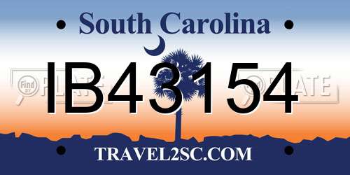IB43154 South Carolina License Plate