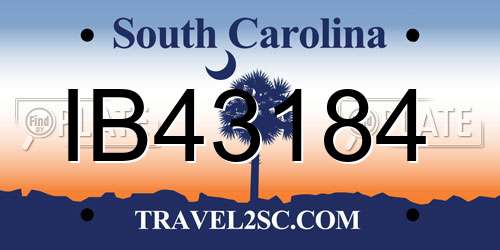IB43184 South Carolina License Plate