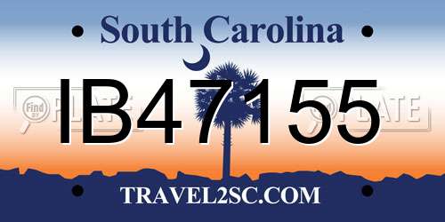 IB47155 South Carolina License Plate