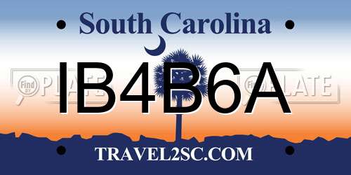 IB4B6A South Carolina License Plate