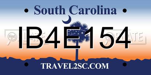 IB4E154 South Carolina License Plate
