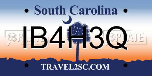IB4H3Q South Carolina License Plate