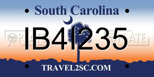 IB4I235 South Carolina License Plate