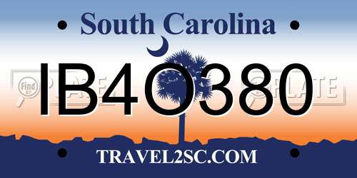 IB4O380 South Carolina License Plate