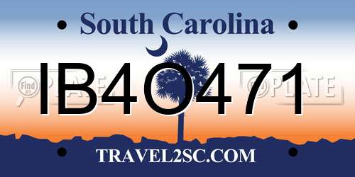 IB4O471 South Carolina License Plate
