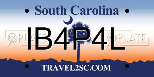 IB4P4L South Carolina License Plate
