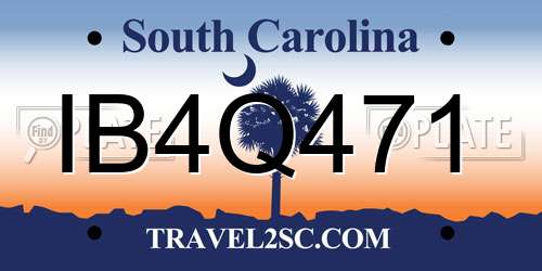 IB4Q471 South Carolina License Plate