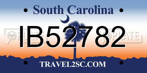 IB52782 South Carolina License Plate