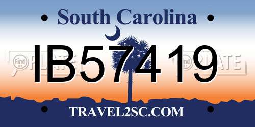 IB57419 South Carolina License Plate
