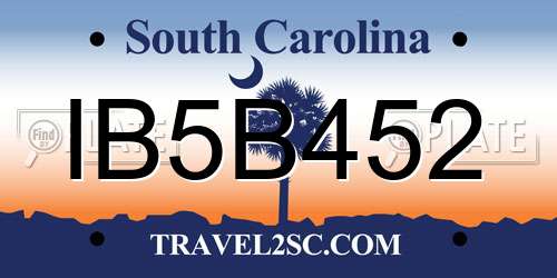 IB5B452 South Carolina License Plate