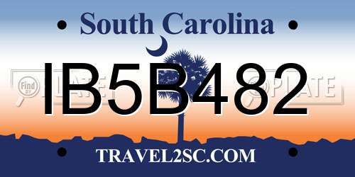 IB5B482 South Carolina License Plate