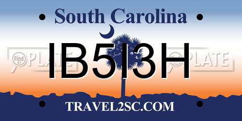 IB5I3H South Carolina License Plate