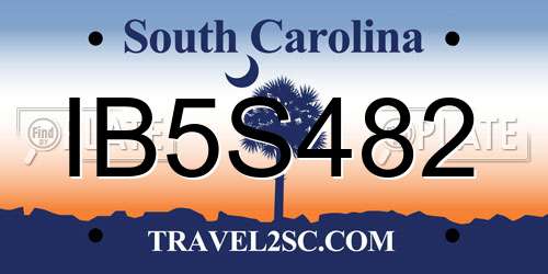 IB5S482 South Carolina License Plate