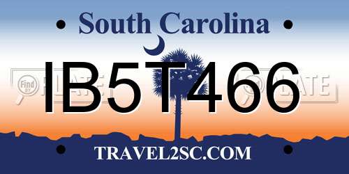 IB5T466 South Carolina License Plate