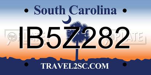 IB5Z282 South Carolina License Plate