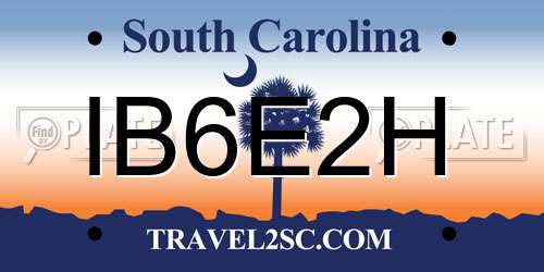 IB6E2H South Carolina License Plate