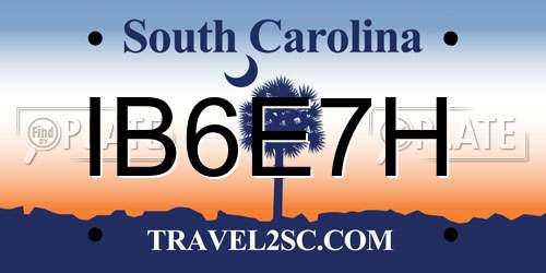 IB6E7H South Carolina License Plate