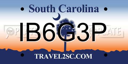 IB6G3P South Carolina License Plate