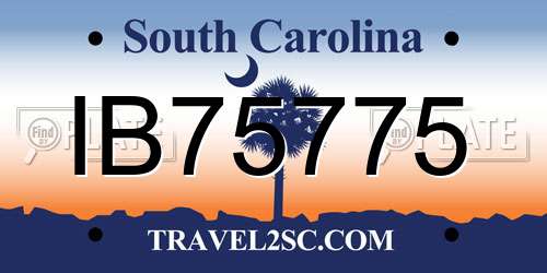 IB75775 South Carolina License Plate