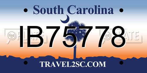 IB75778 South Carolina License Plate