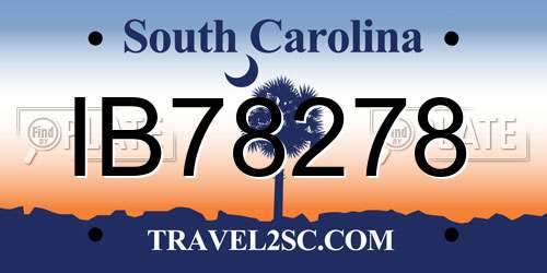 IB78278 South Carolina License Plate