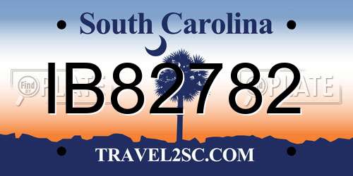 IB82782 South Carolina License Plate