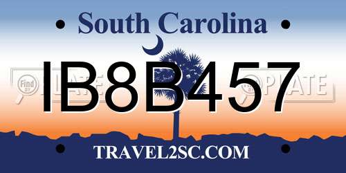 IB8B457 South Carolina License Plate