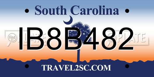 IB8B482 South Carolina License Plate