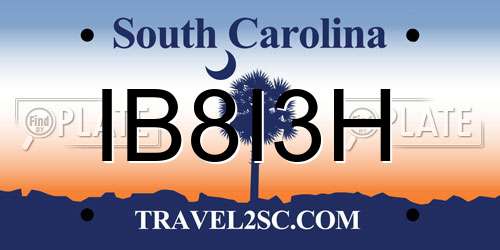 IB8I3H South Carolina License Plate