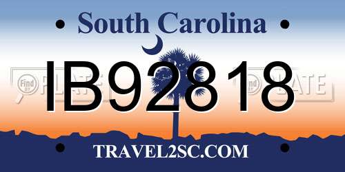 IB92818 South Carolina License Plate