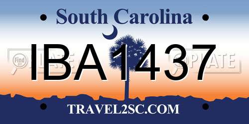 IBA1437 South Carolina License Plate