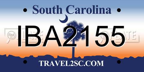 IBA2155 South Carolina License Plate