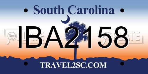 IBA2158 South Carolina License Plate