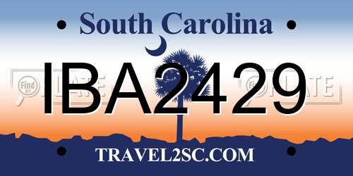 IBA2429 South Carolina License Plate