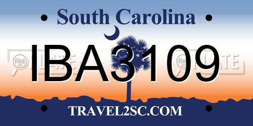 IBA3109 South Carolina License Plate