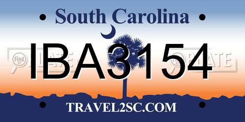 IBA3154 South Carolina License Plate