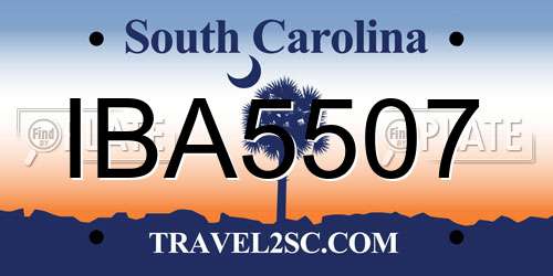 IBA5507 South Carolina License Plate