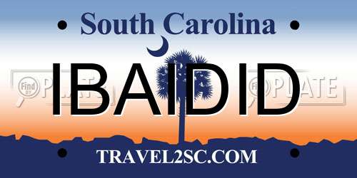 IBAIDID South Carolina License Plate