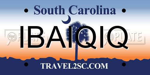 IBAIQIQ South Carolina License Plate