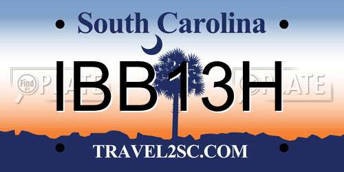 IBB13H South Carolina License Plate
