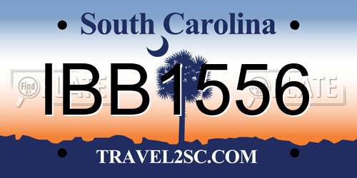 IBB1556 South Carolina License Plate
