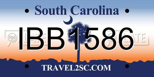 IBB1586 South Carolina License Plate