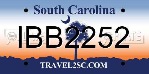 IBB2252 South Carolina License Plate