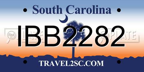 IBB2282 South Carolina License Plate
