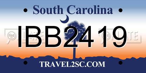 IBB2419 South Carolina License Plate