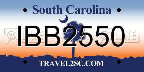 IBB2550 South Carolina License Plate