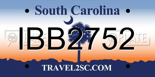 IBB2752 South Carolina License Plate