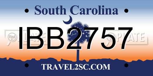 IBB2757 South Carolina License Plate