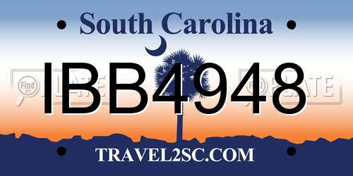 IBB4948 South Carolina License Plate
