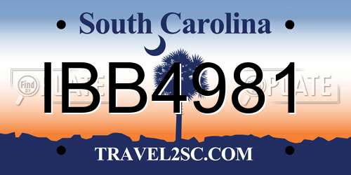 IBB4981 South Carolina License Plate